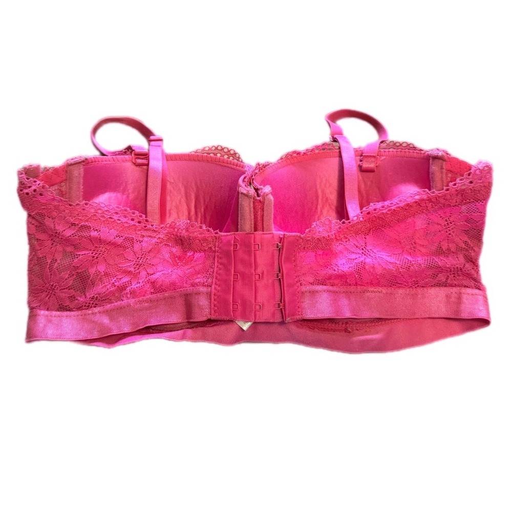 Candie's Lace Underwire Bra Women 34D Magenta Pink Floral COL1213BRA Excellent - Picture 8 of 8